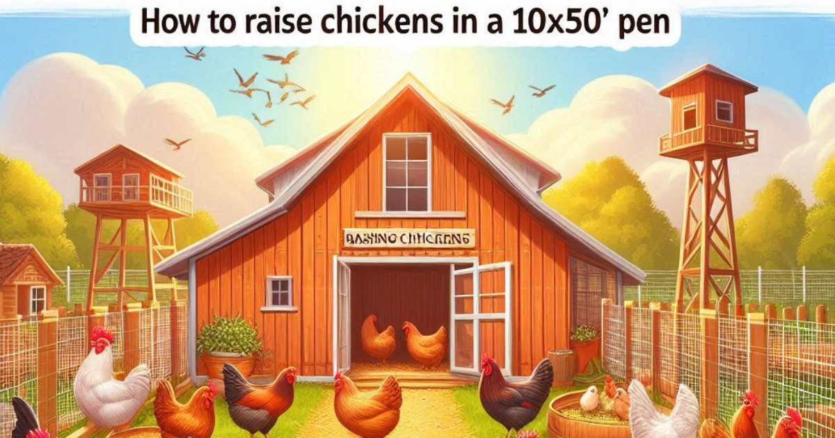 How to raise chickens in a 10x50' Pen